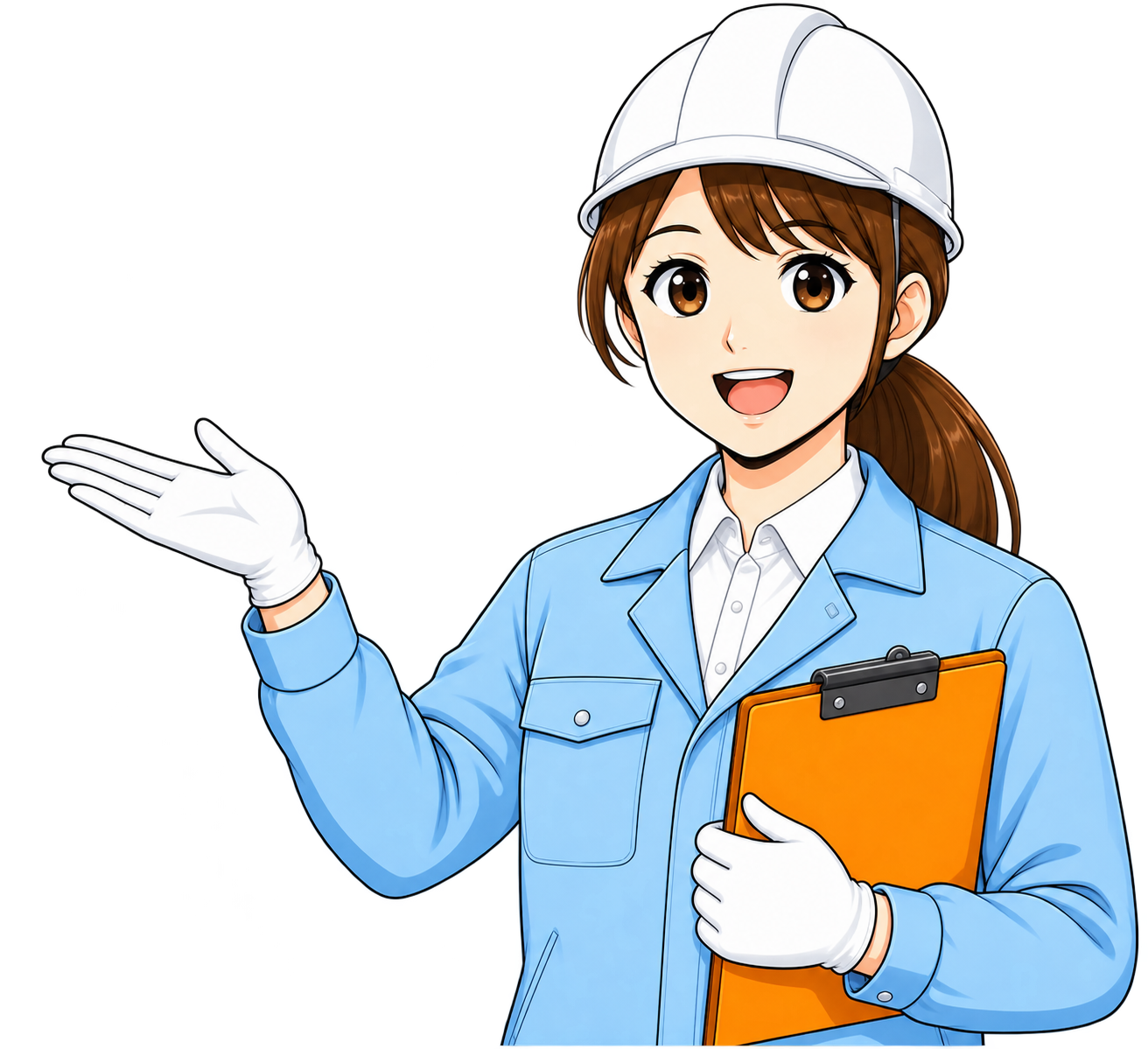 工事内容を案内するスタッフ